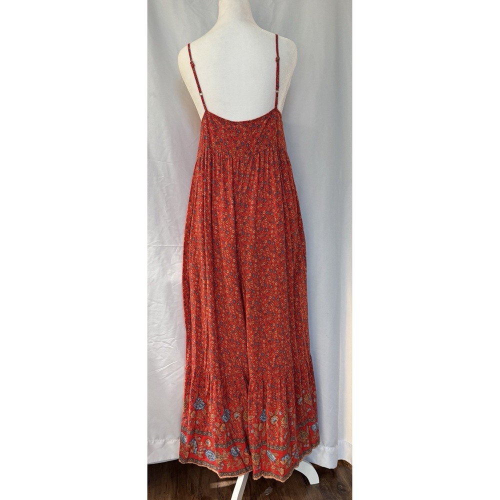 Natural Life Wide Leg Tiered Floral Romper Size S Oversized Pockets Sleeveless - Picture 11 of 15